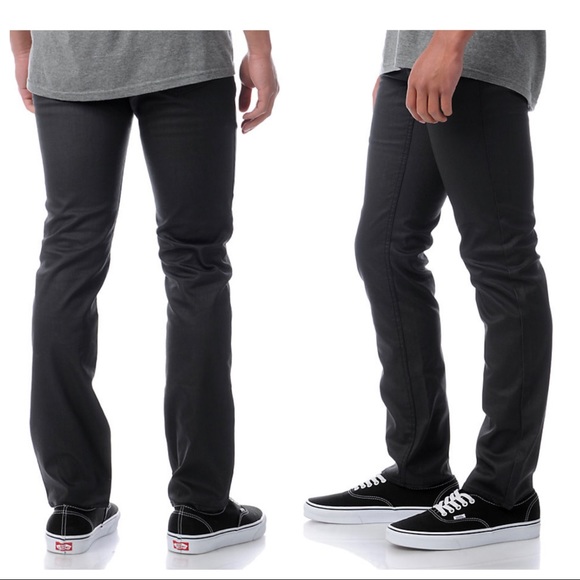Empyre Other - Empyre Skeletor Black Waxed Skinny Jeans